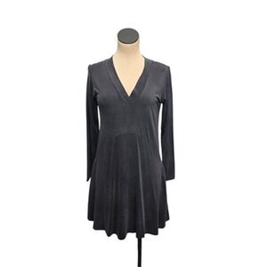 Dolan Left Coast Collection‎ Dress Womens XS Charcoal V-Neck Long Sleeve Cupro